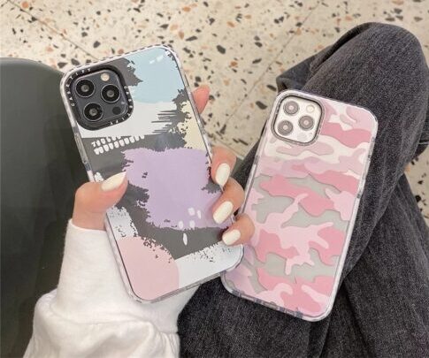 Pink Mix Camouflage Impact Soft Case 11 12 12Pro 12ProMax XR