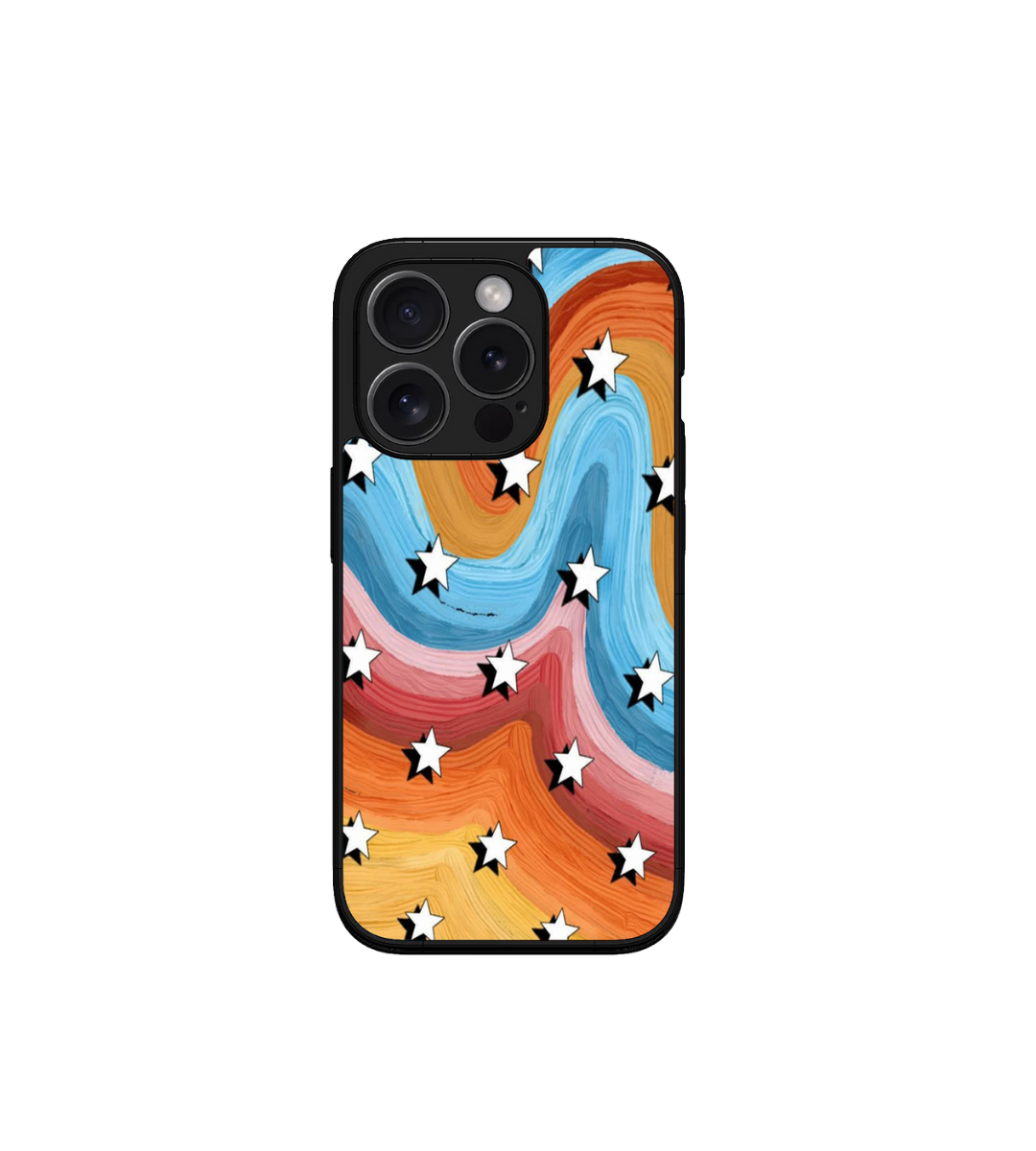 Rainbow Flow Stars Custom Glossy Metal Bumper Case