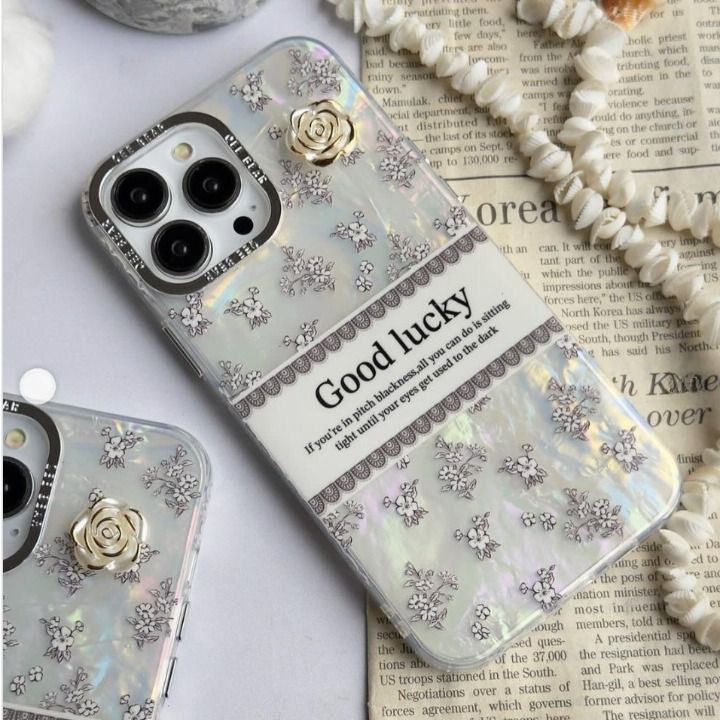 Good Lucky 3D Flower Shell Glossy iPhone Case