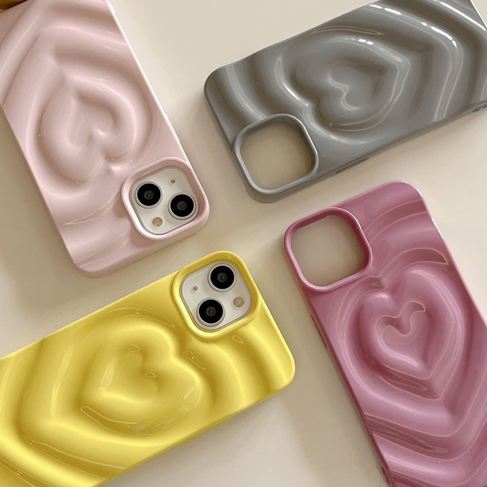 Heart Glossy Colorful Candy iPhone 3D Textured Case