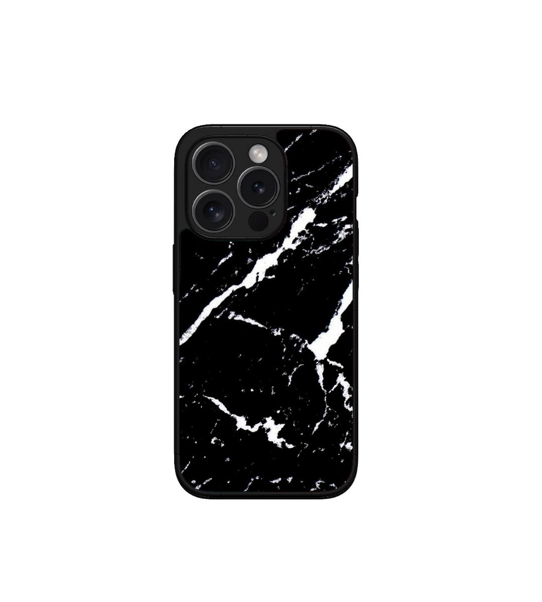 Luxury Marble Black & White Custom Glossy Metal Bumper Case