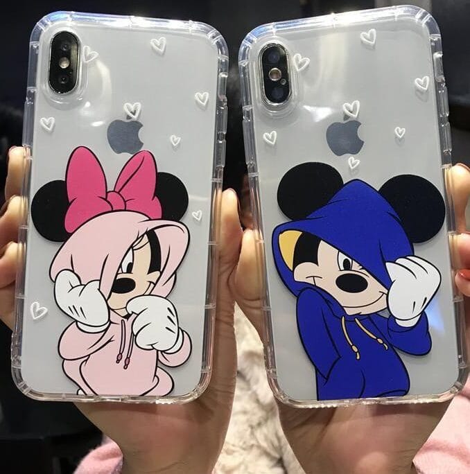 Mickey Minnie Heart Transparent Custom Slim  Soft Cases