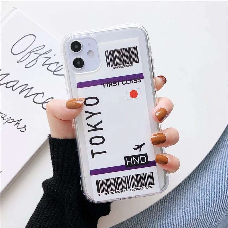 City Boarding Pass Travel Ticket Custom Slim Soft Cases