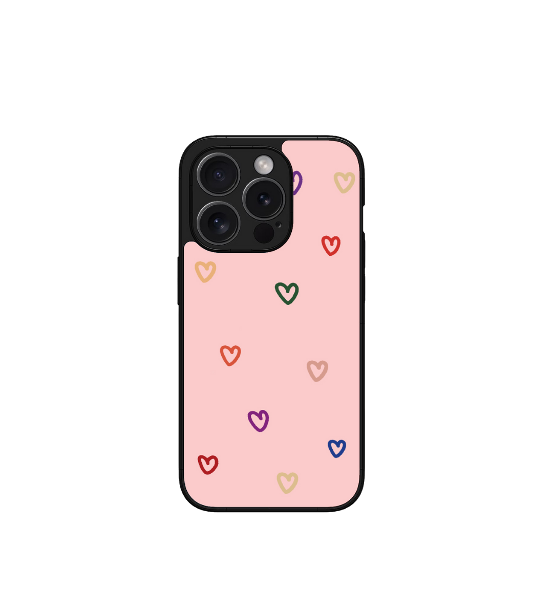 Pastel Love Heart Pattern Custom Glossy Metal Bumper Case