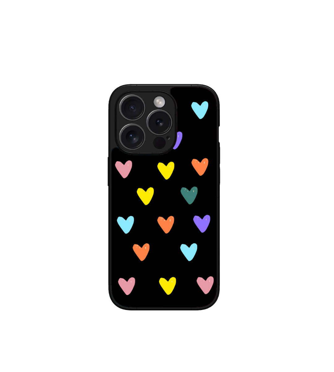 Colorful Heart Custom Glossy Metal Bumper Case