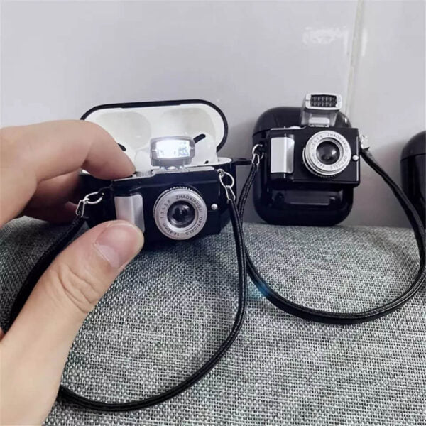 3D Emily In Paris Retro Camera Light Flash Airpod Cases