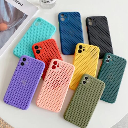 Heat Cooling Colored Buttons Soft Case For iPhone 11ProMax 12Mini