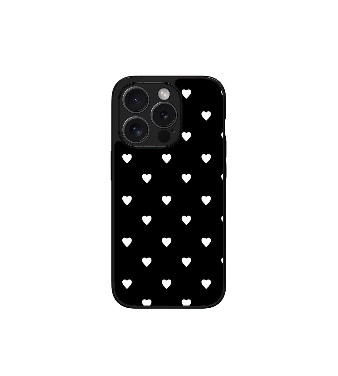 White Many Heart Custom Glossy Metal Bumper Case