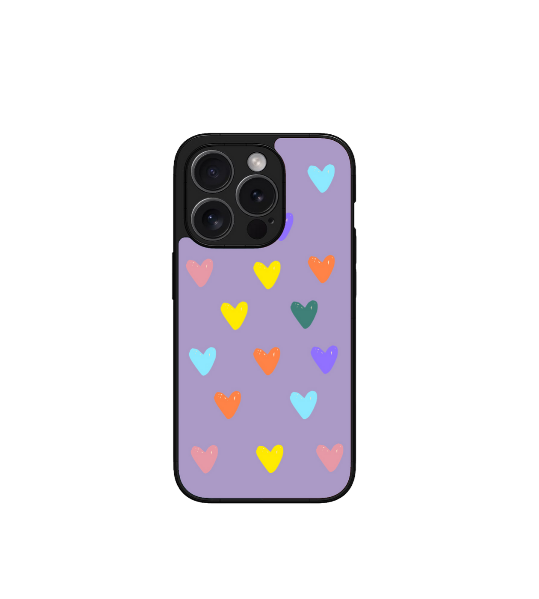 Colorful Heart Custom Glossy Metal Bumper Case