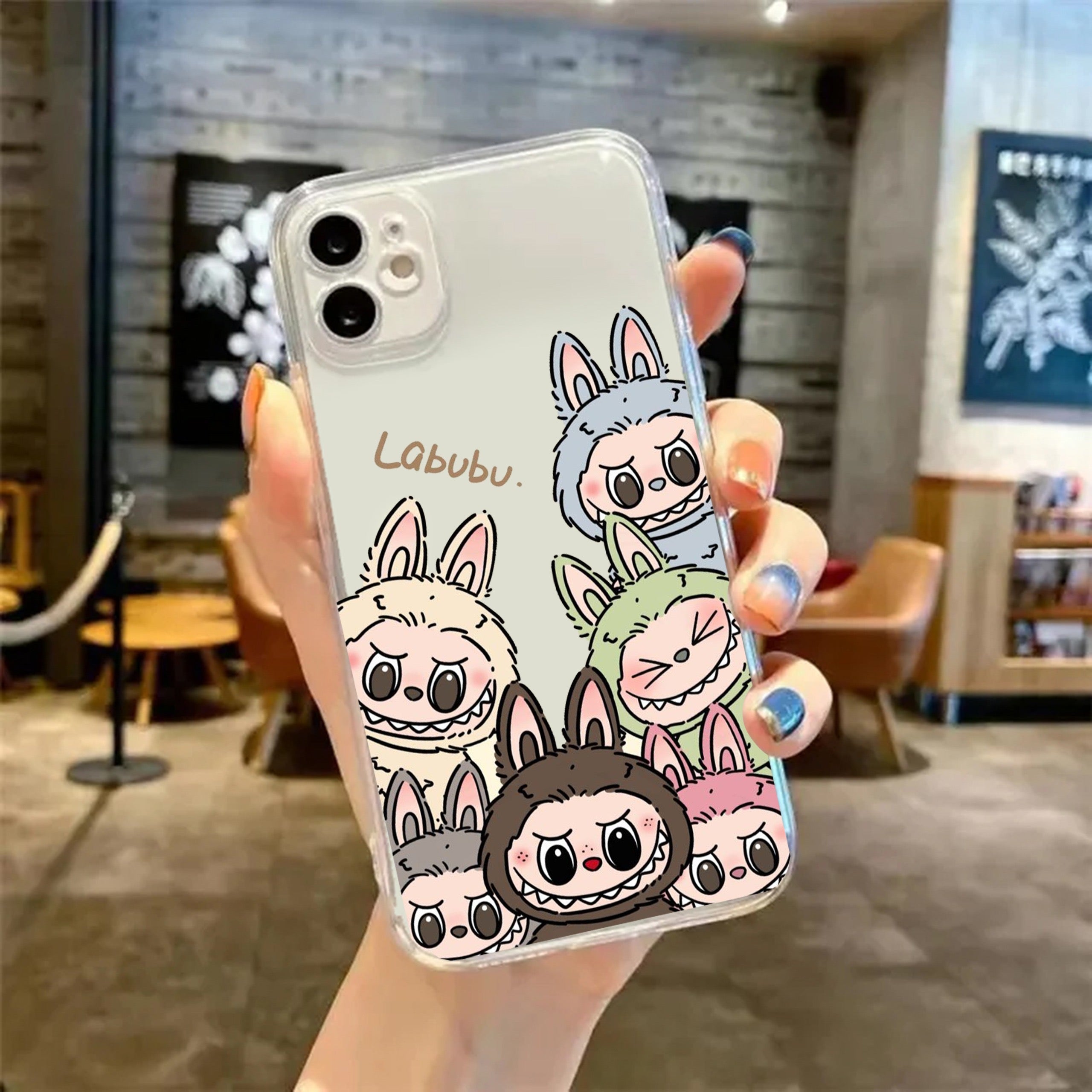 Labubu Trendy Name Initial Transparent Custom Slim Soft Cases