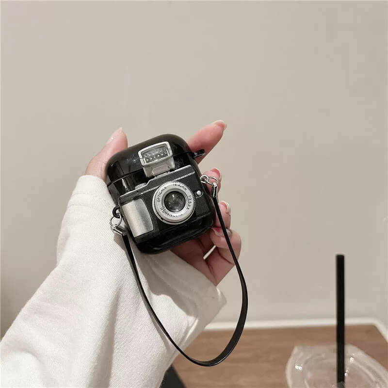 3D Emily In Paris Retro Camera Light Flash Airpod Cases