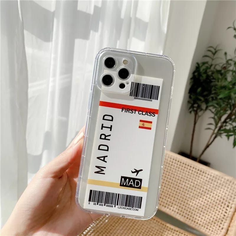 City Boarding Pass Travel Ticket Custom Slim Soft Cases