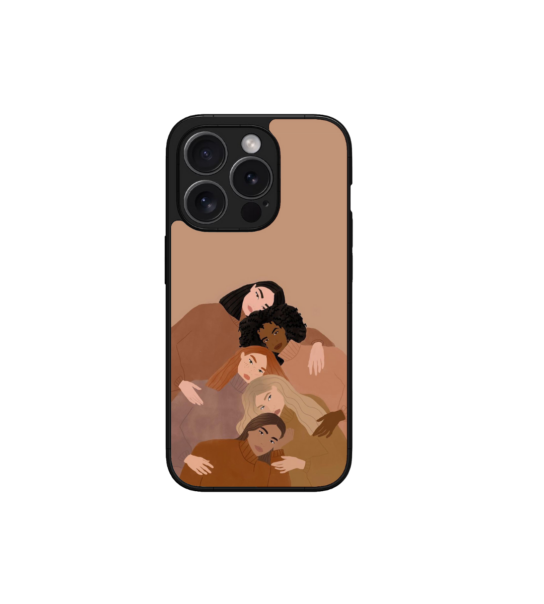 Minimal Feminine Togetherness Art Custom Glossy Metal Bumper Case