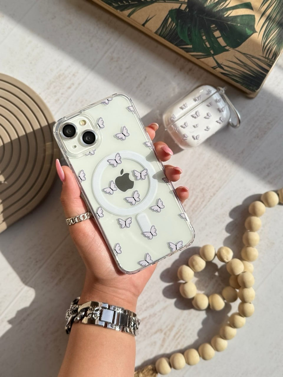 Cute Butterflies Custom Magsafe Clear Transparent Hybrid Silicone Slim Case