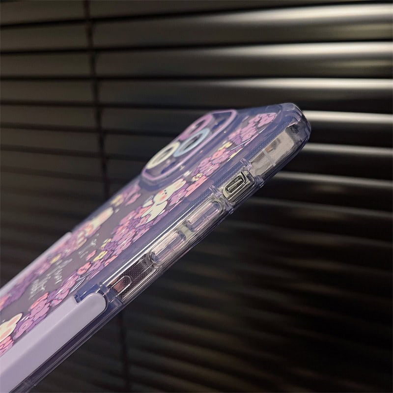 Rabbit Purple Holder Stand Semi-Transparent iPhone Case