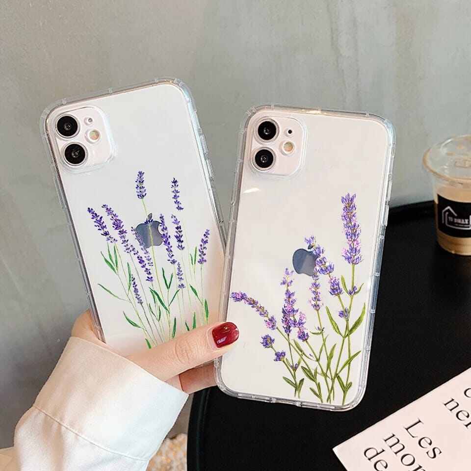 Purple Floral Leaf Custom Slim Soft Cases