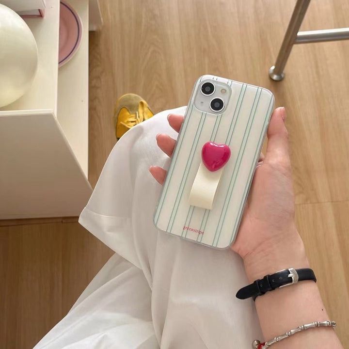 3D Stripe Ball Finger Ring iPhone Case For iPhone 15