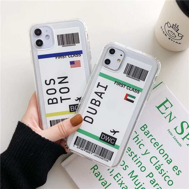 City Boarding Pass Travel Ticket Custom Slim Soft Cases