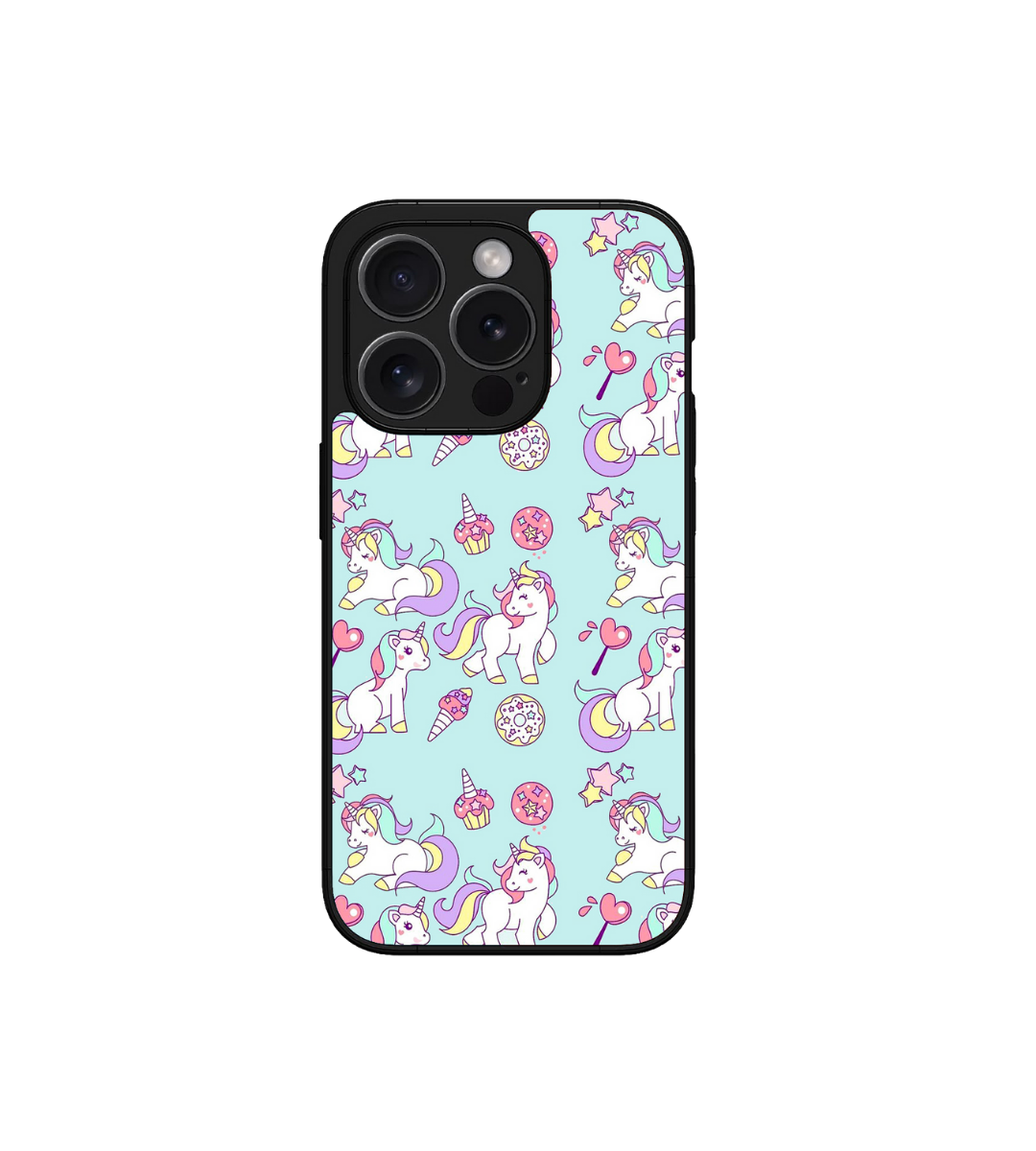 Baby Cute Unicorn Print Custom Glossy Metal Bumper Case