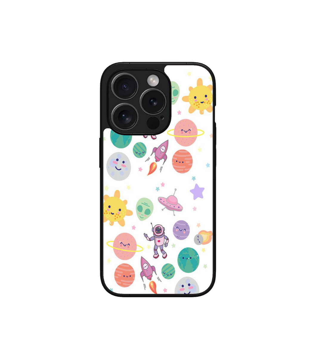 Astronauts Planets Star Custom Glossy Metal Bumper Case