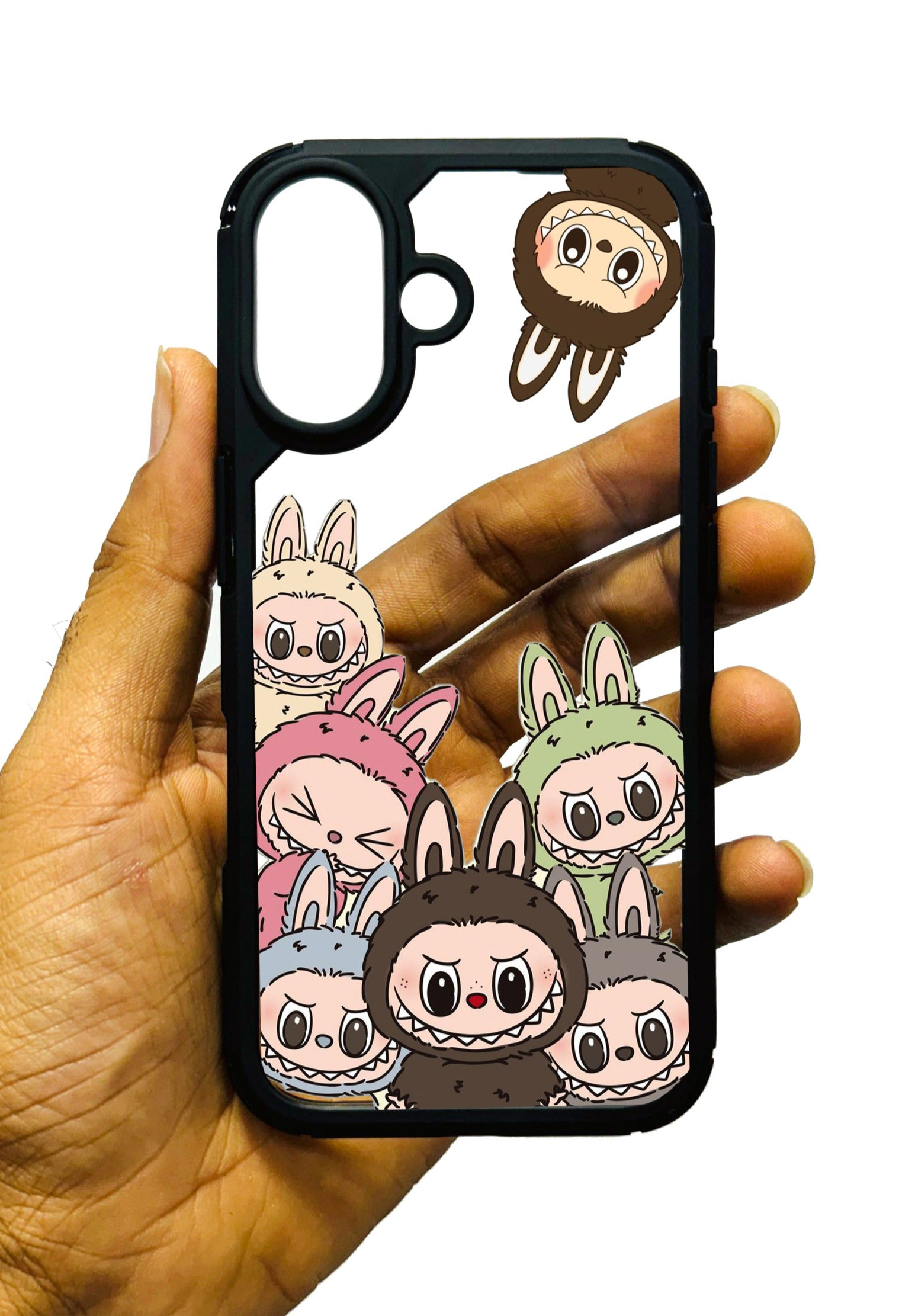 Labubu Black Transparent Bumper iPhone Custom Case