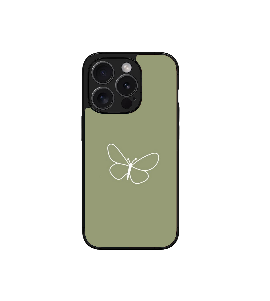 Cute White Butterfly Custom Glossy Metal Bumper Case