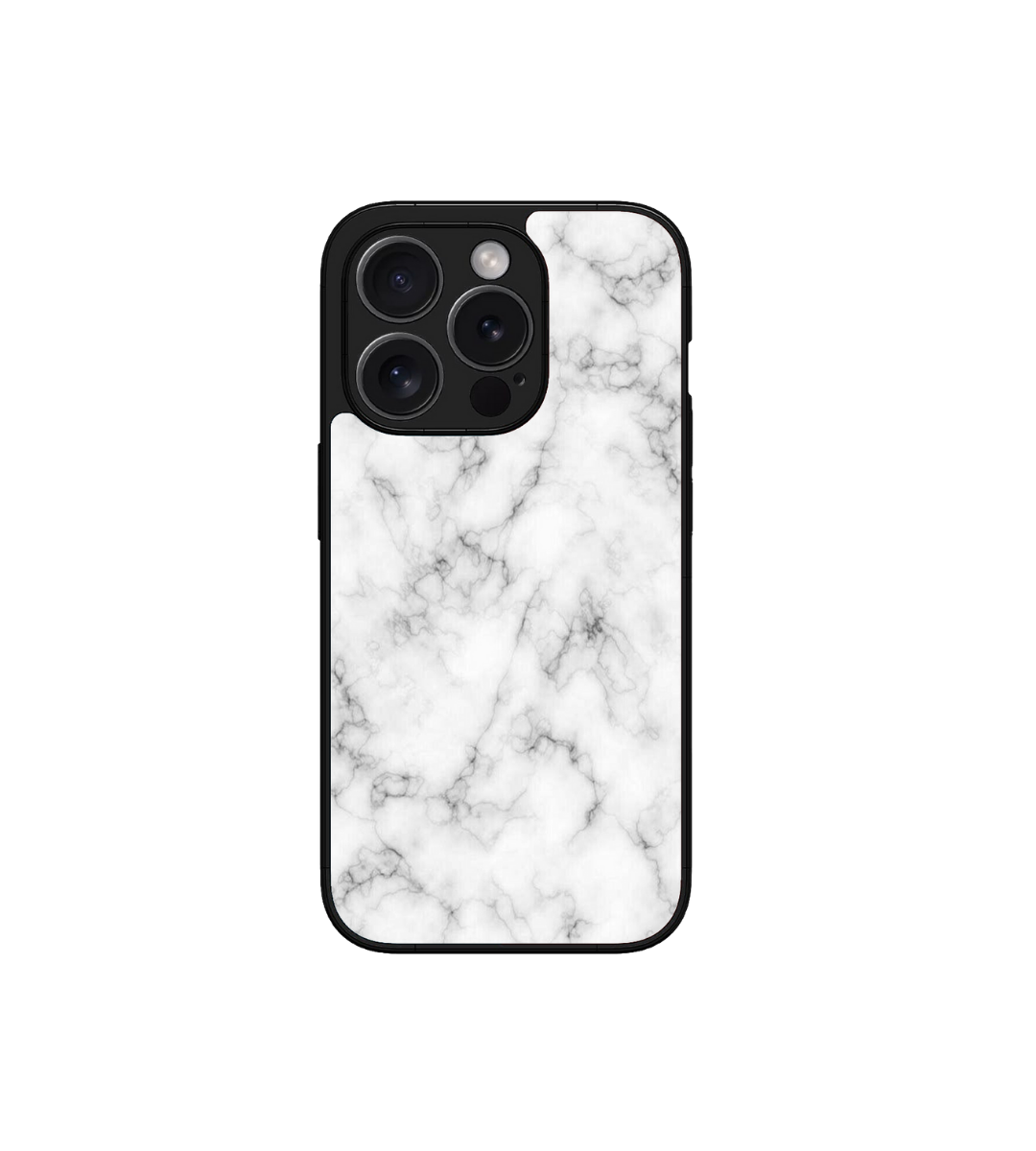 Luxury Marble Black & White Custom Glossy Metal Bumper Case
