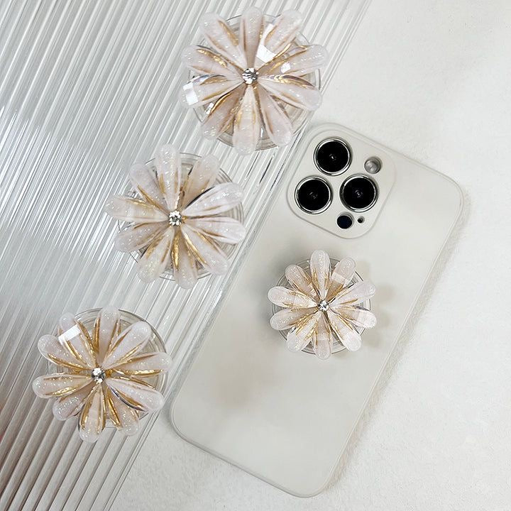 Floral Flower Crystal Gripper Phone Holder Bracket