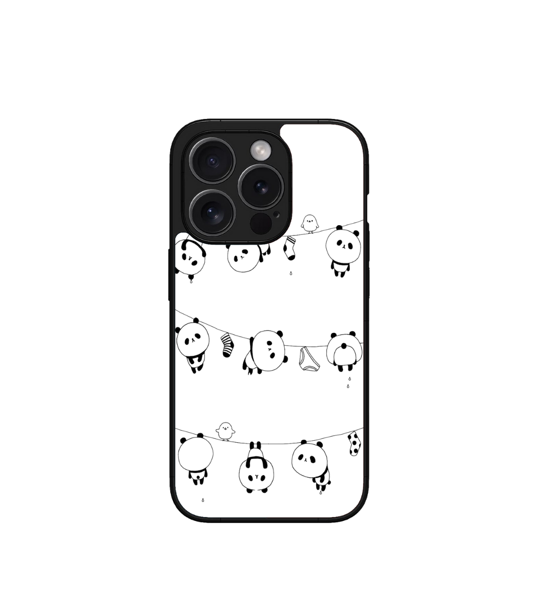 Cute Panda Hanging Custom Glossy Metal Bumper Case