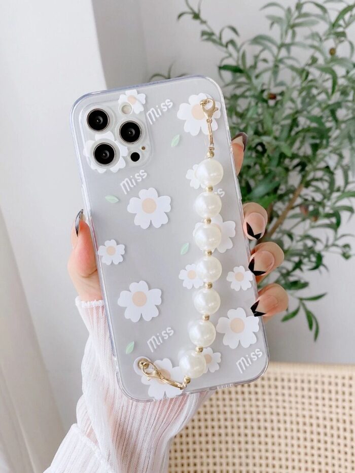 Floral Daisy Pearl Bracelet Custom Slim Soft Cases