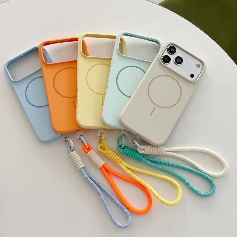 Magnetic Magsafe Matte Liquid Pre-Order Silicone iPhone Case With Lanyard