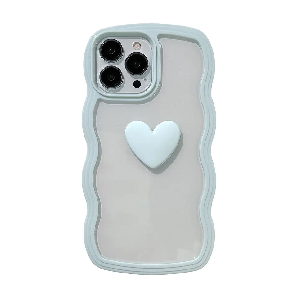 Wavy Edge Heart Transparent Cases