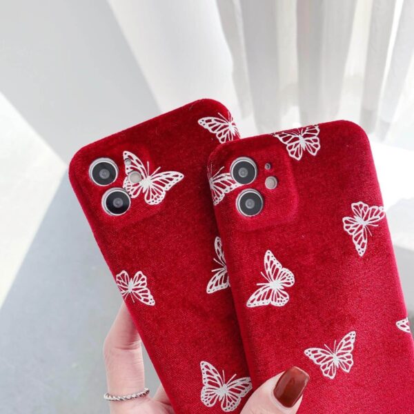 Butterfly Velvet Fabric Classy Soft Case