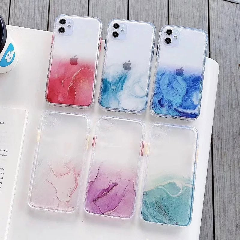 Gradient Marble Colored Button Case