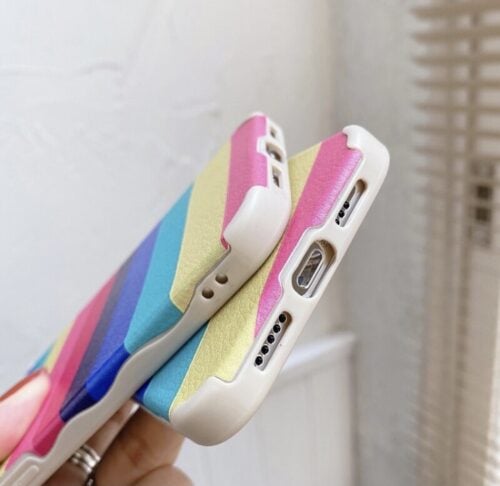 Horizontal Rainbow  Rubber Case For iPhone 11 12 7 8 SE2020