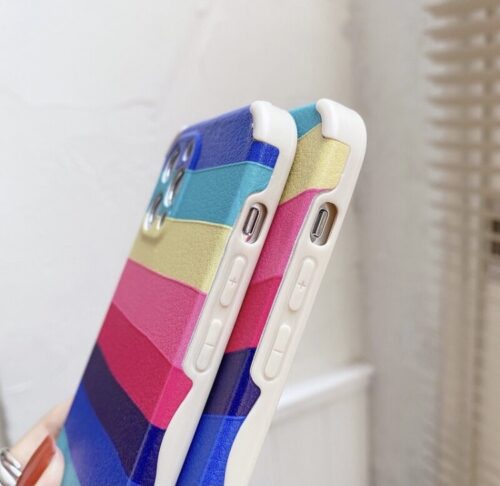 Horizontal Rainbow  Rubber Case For iPhone 11 12 7 8 SE2020