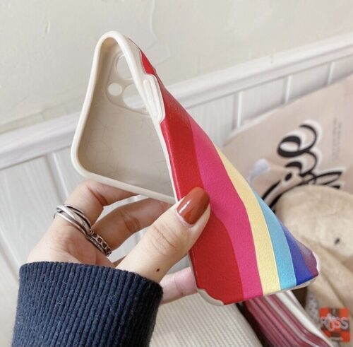 Horizontal Rainbow  Rubber Case For iPhone 11 12 7 8 SE2020