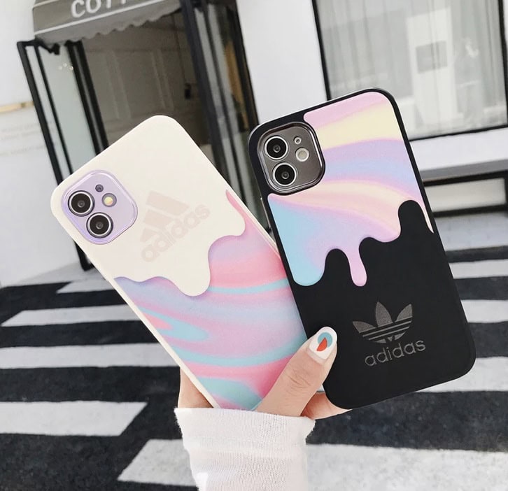 Black/White iPhone Sports Brand Rubber Soft Phone Case Cover For iPhone 11 12 12Pro 12ProMax 13 13Pro 13ProMax