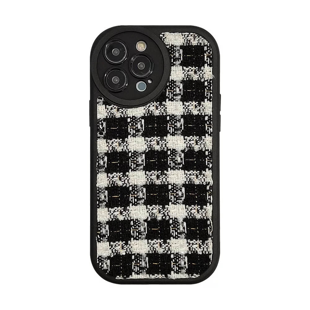 B/W Knitted iPhone Fabric Silicone Soft Case