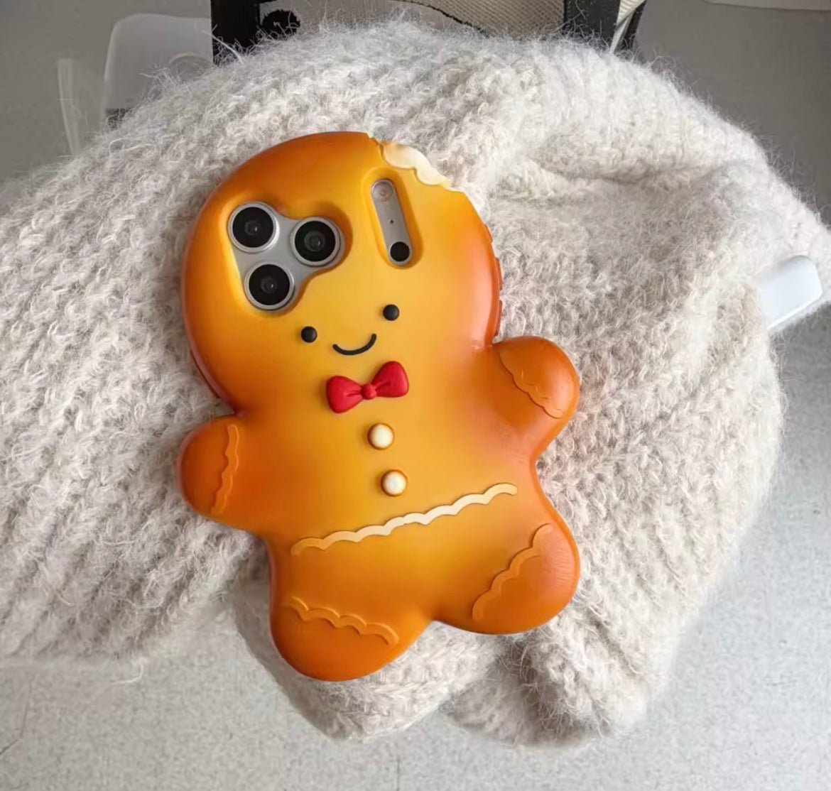 3D iPhone Gingerbread Shockproof Pre-Order Rubber Silicone Case