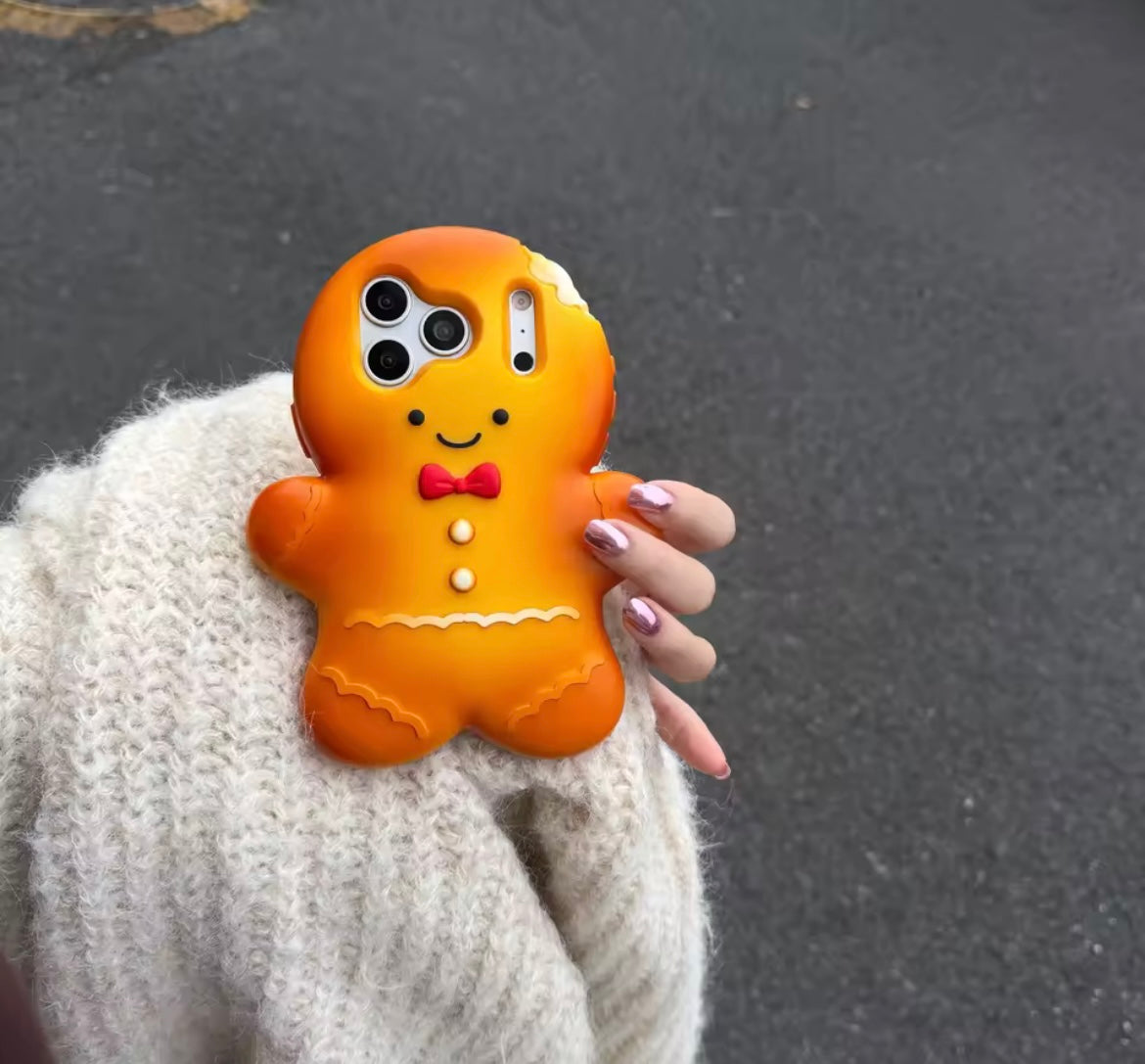 3D iPhone Gingerbread Shockproof Rubber Silicone Case