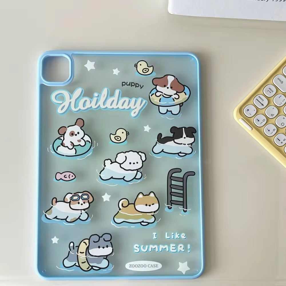 Puppy Cat Dog Pet Blue Flip Pre-Order Case for iPad – Stylish Protective Tablet Cover