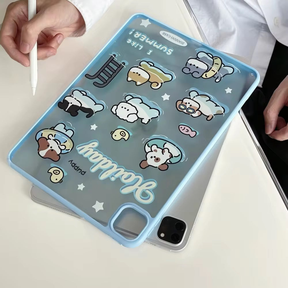 Puppy Cat Dog Pet Blue Flip Pre-Order Case for iPad – Stylish Protective Tablet Cover