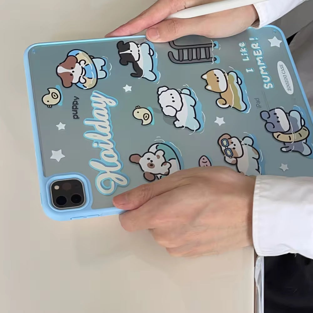 Puppy Cat Dog Pet Blue Flip Pre-Order Case for iPad – Stylish Protective Tablet Cover