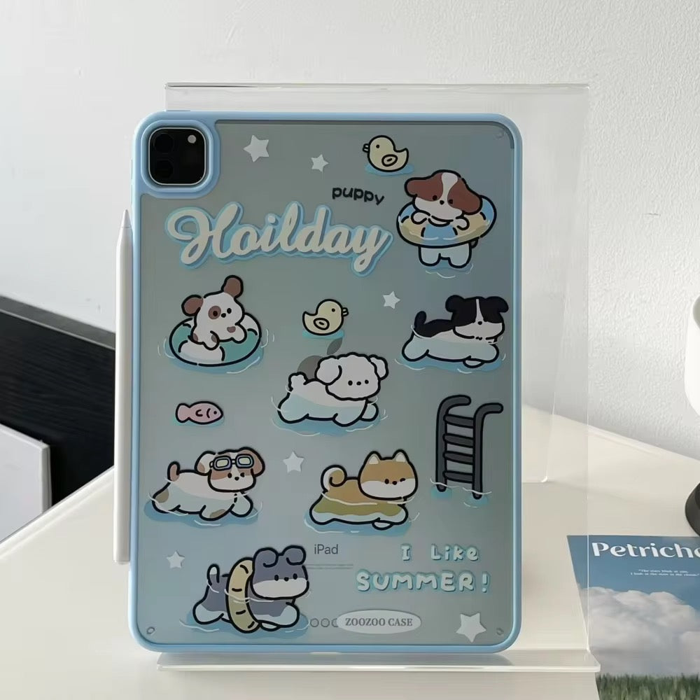 Puppy Cat Dog Pet Blue Flip Pre-Order Case for iPad – Stylish Protective Tablet Cover