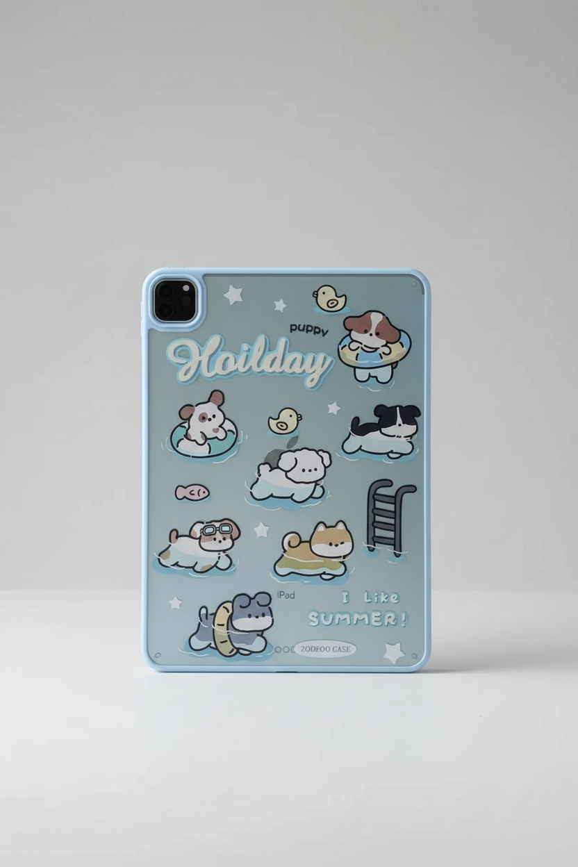 Puppy Cat Dog Pet Blue Flip Pre-Order Case for iPad – Stylish Protective Tablet Cover