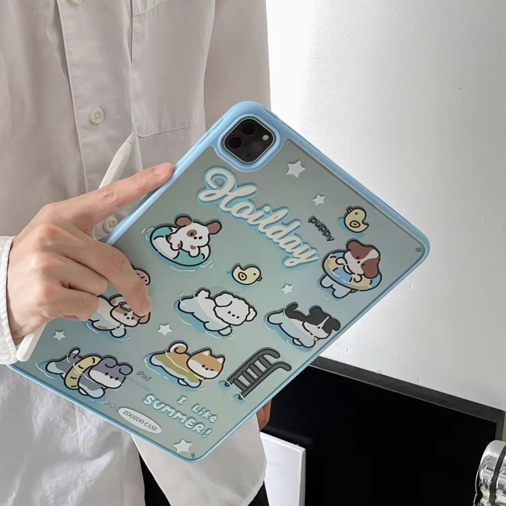 Puppy Cat Dog Pet Blue Flip Pre-Order Case for iPad – Stylish Protective Tablet Cover