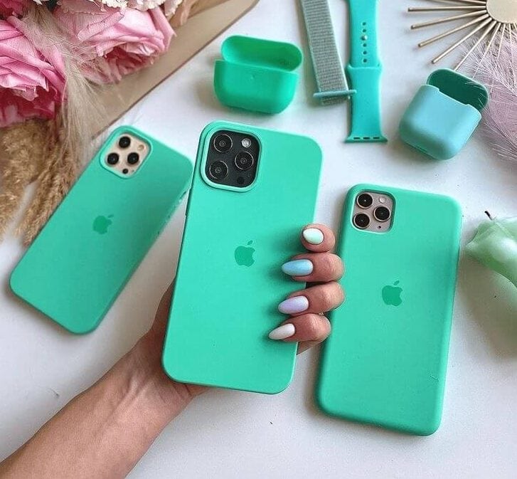 iPhone Liquid Silicone Case (Spearmint) For iPhone 11 12 12Pro 12ProMax