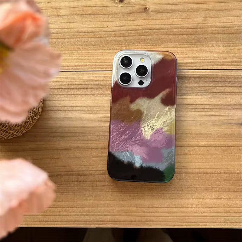 Artistic Color Blend Aesthetic Silver Laser Pre-Order iPhone Case