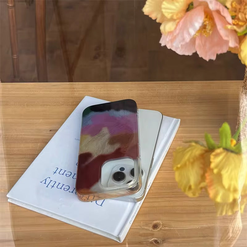 Artistic Color Blend Aesthetic Silver Laser Pre-Order iPhone Case